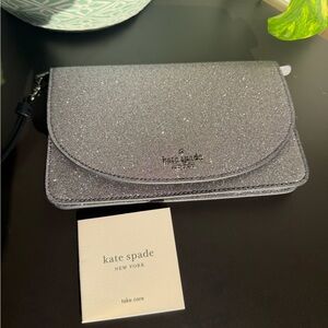 NEW Kate Spade Glittering Silver Wristlet
